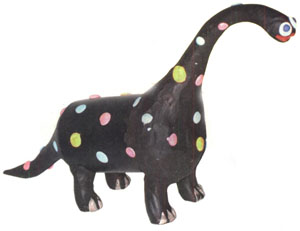  Динозавр из пластилина и баночки от фотоплёнки