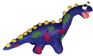Динозаврик сделанный из пластилина