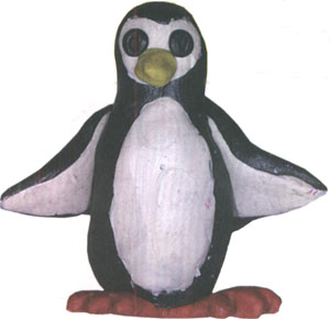 Пингвин сделанный из пластилина