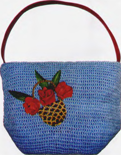  Вязаная сумочка «Голубая корзинка»